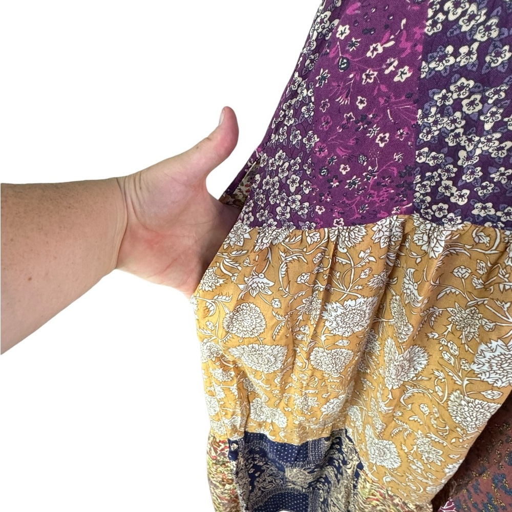 Natural Life Multicolor Patchwork Midi Dress - image 5